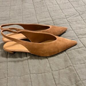 Madewell Simone suede kitten heel slingback